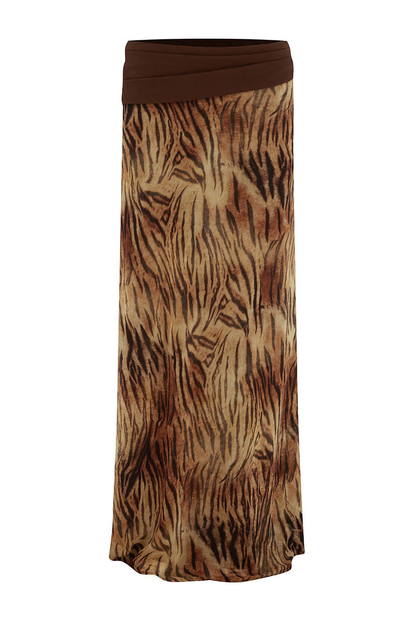 HELENA LOW WAIST MAXI SKIRT - TIGRESS BROWN - HELENALOWWAISTMAXISKIRT-TIGRESSBROWN