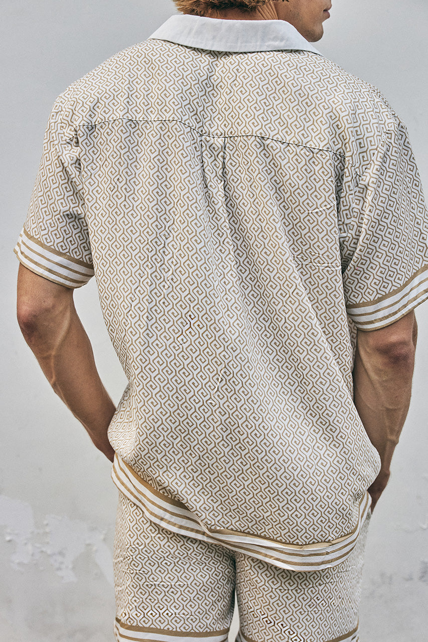 HENRY SHORT SLEEVE SHIRT - SAND GEO - HENRYSHORTSLEEVESHIRTXHENRYSHORTS-SANDGIO-03