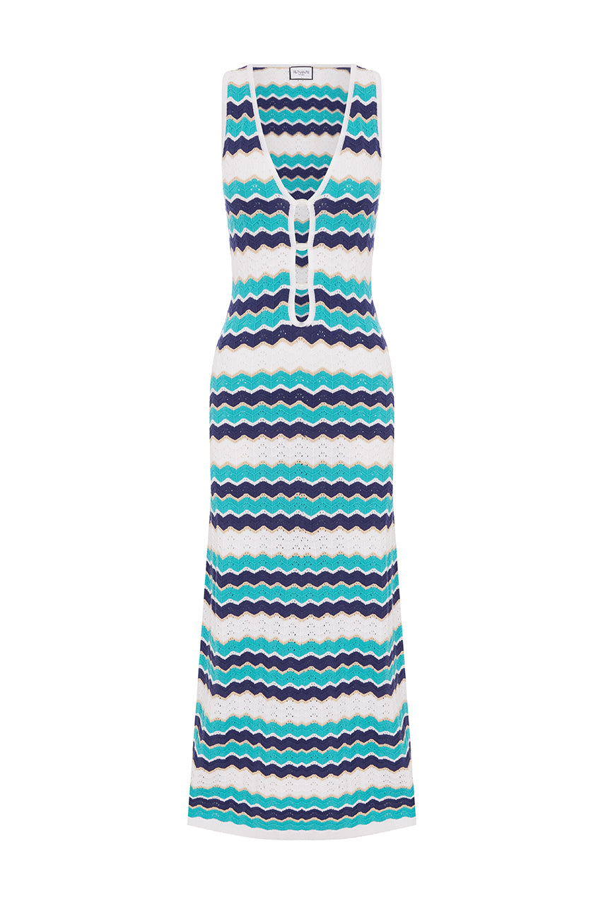HUBERT MIDI DRESS - BLUE MULTI - HUBERTMIDIDRESS_1