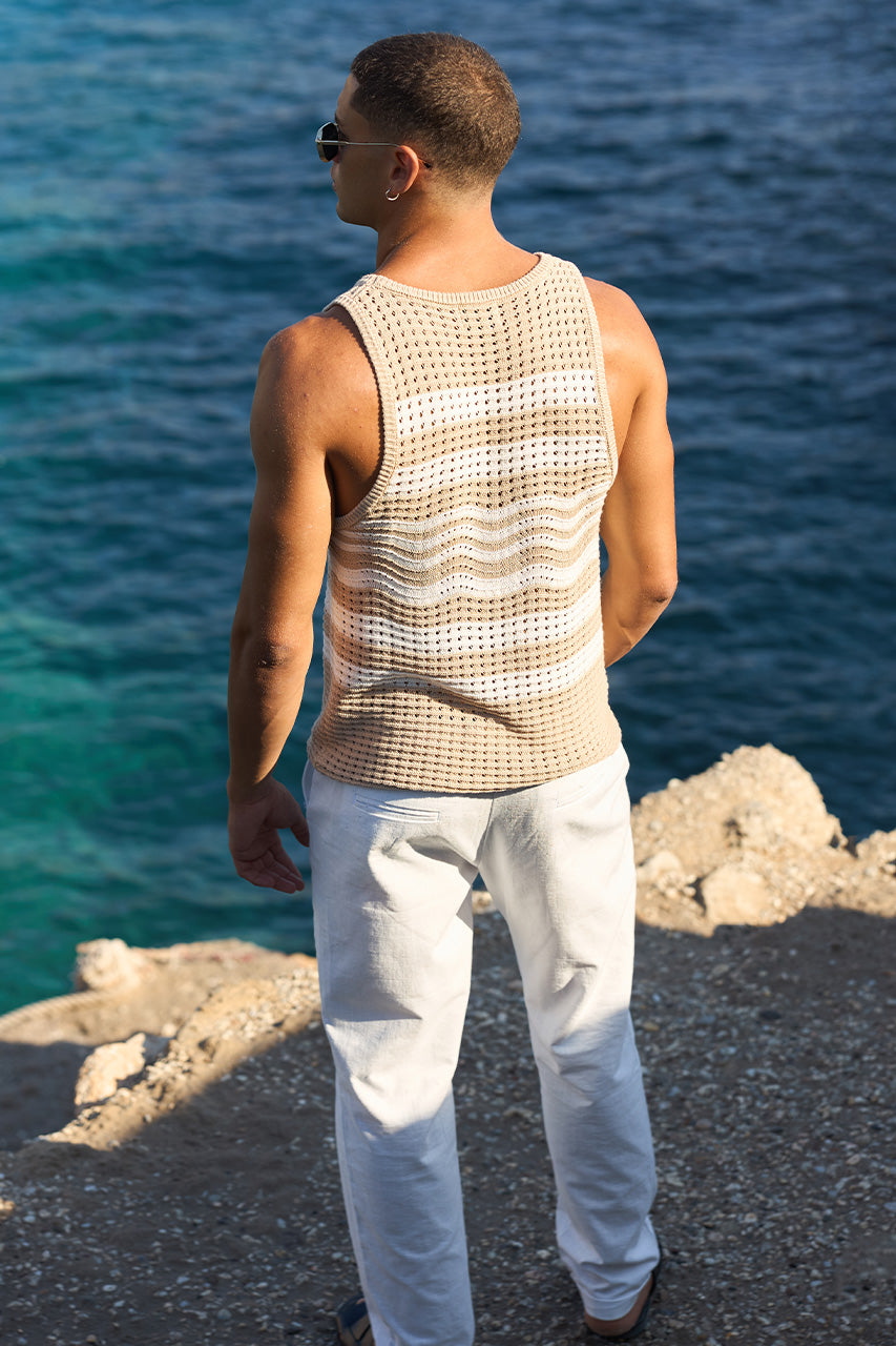 HAYES TANK - SAND/WHITE STRIPE - HayesTank-Sand_WhiteStripexOscarPant-White-2