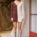 ILANA MINI DRESS - CHOCOLATE/CREAM