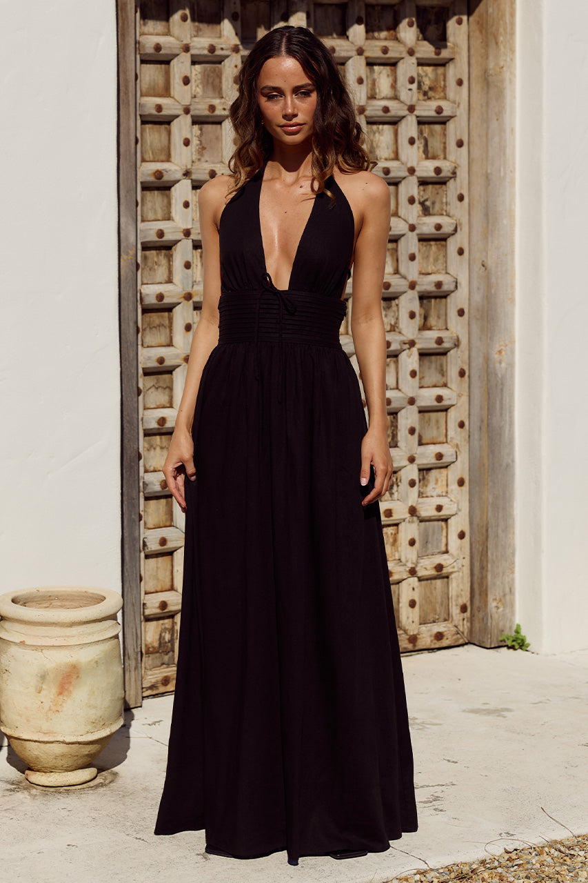 ISABELLE HALTER MAXI DRESS - BLACK - ISABELLEHALTERMAXIDRESS-BLACK