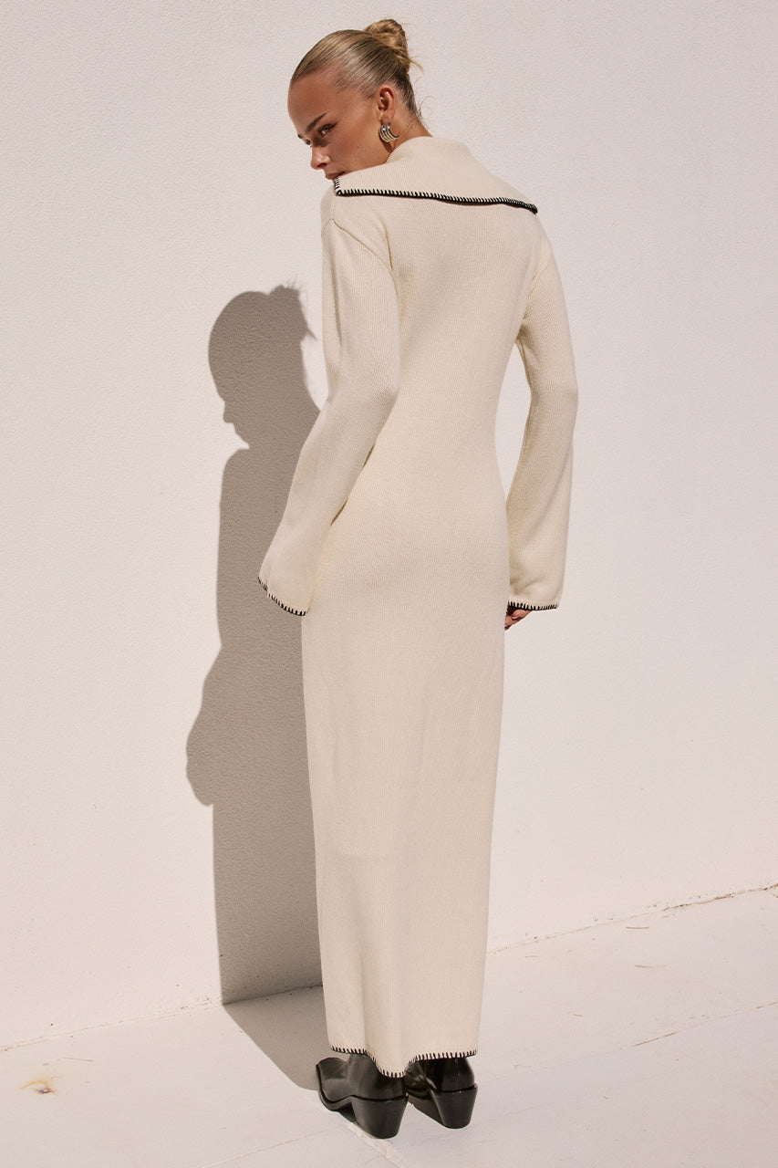 IVANA SLEEVED KNIT MAXI DRESS - CREAM - IVANASLEEVEDKNITMAXIDRESS-CREAM-02