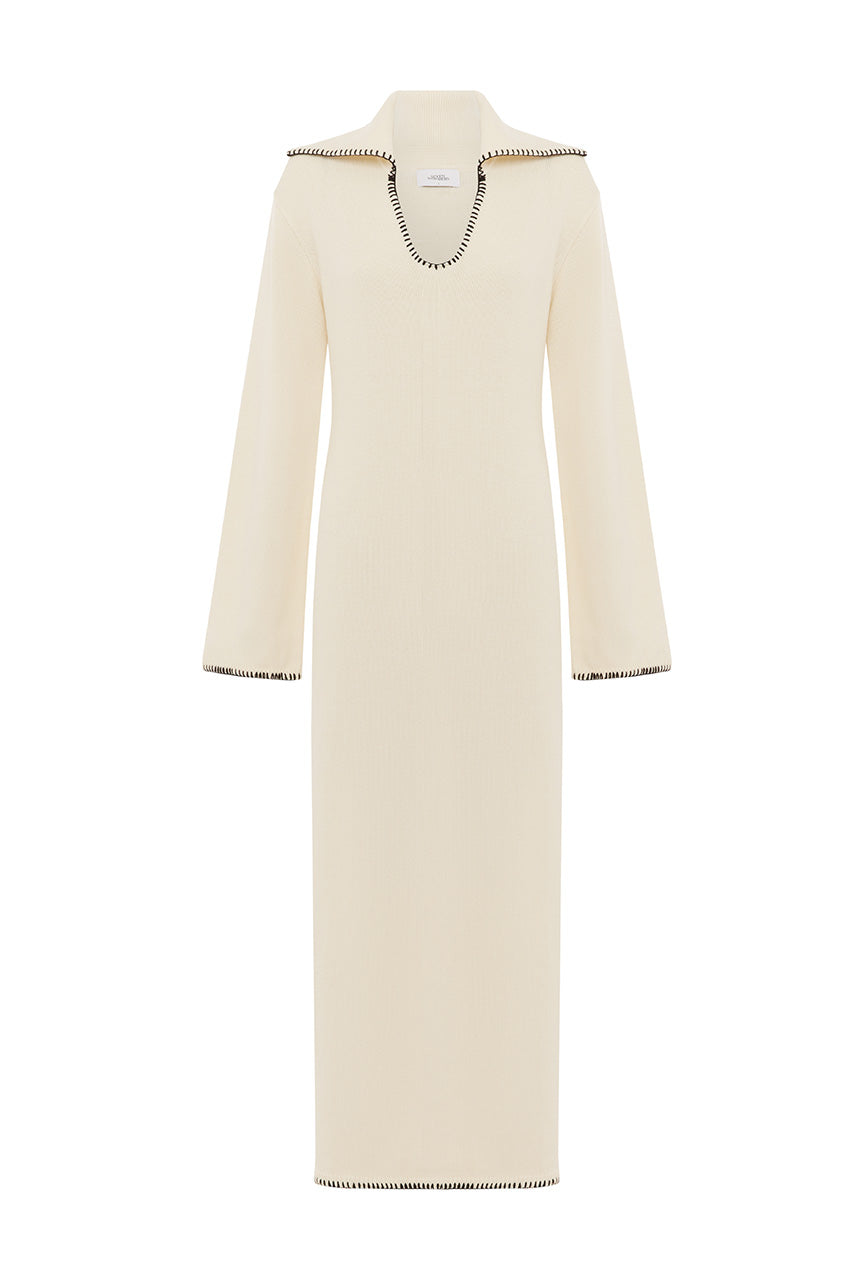 IVANA SLEEVED KNIT MAXI DRESS - CREAM - IVANASLEEVEDKNITMAXIDRESS-CREAM-08
