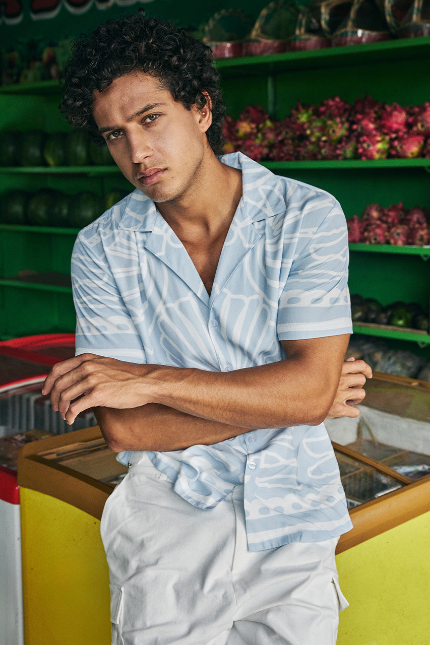 IVANO SHORT SLEEVE SHIRT - BRODIE SKY BLUE - IVANOSHORTSLEEVESHIRT-BRODIESKYBLUE