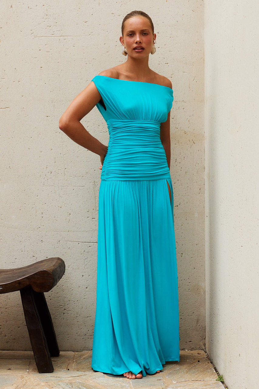 IVA OFF SHOULDER MAXI DRESS - TURQUOISE XXL - IVAOFFSHOULDERMAXIDRESS-TURQUOISE-06