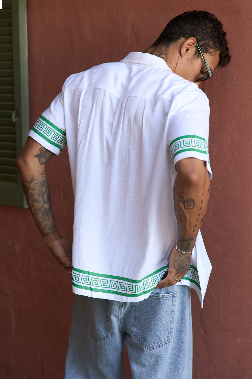 JACOB SHIRT - WHITE/GREEN - JACOBSHIRT-WHITE_GREEN-2