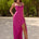 JIONNI RUFFLE MAXI DRESS - BERRY