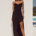 JIONNI RUFFLE MAXI DRESS - BLACK