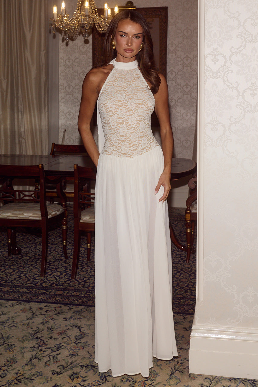 JUDITH HALTER LOW BACK MAXI DRESS - CREAM XXL - JUDITHHALTERLOWBACKMAXIDRESS-CREAM