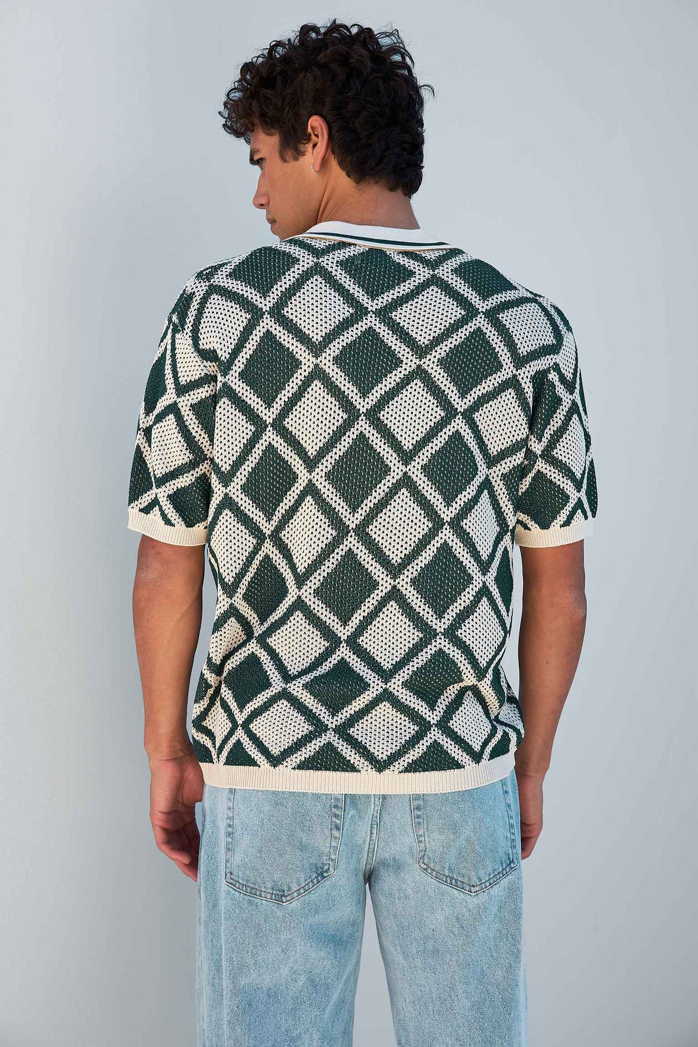 JULEN KNIT TOP - KHAKI/WHITE