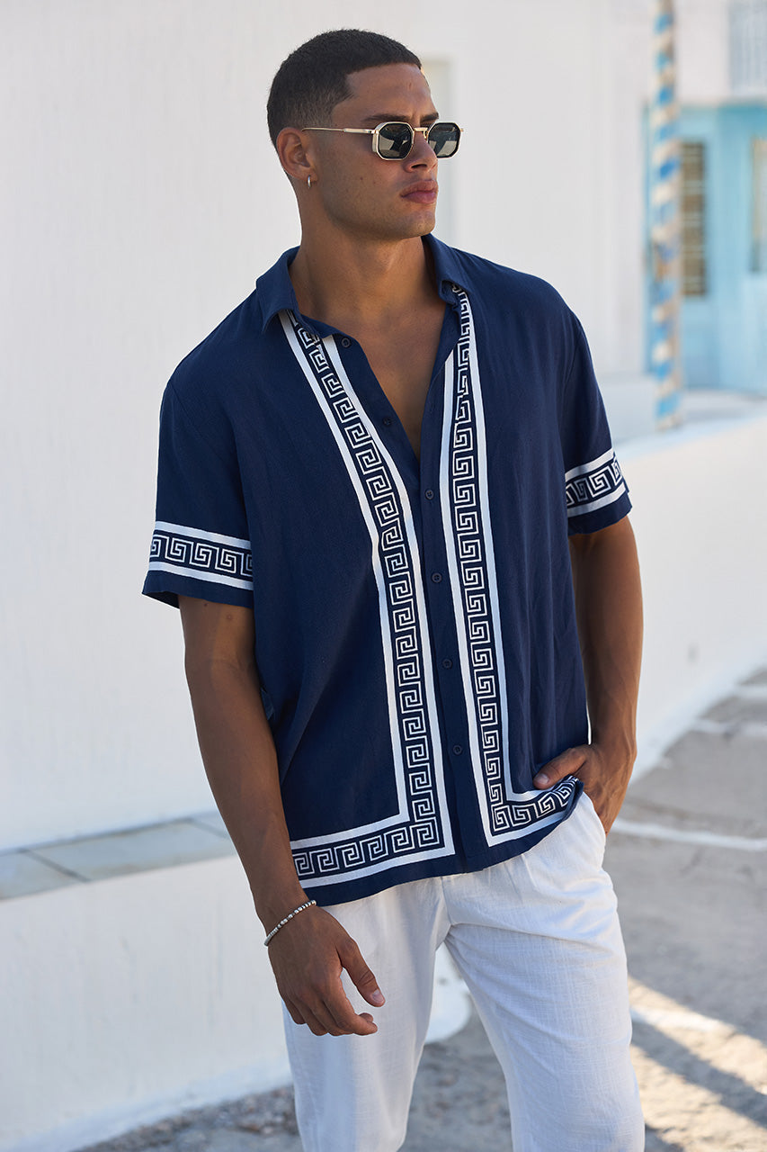 JACOB SHIRT - NAVY/WHITE - JacobShirt-Navy_WhitexOscarPant-White-3