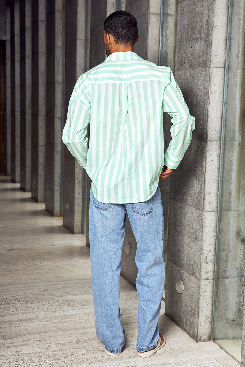 KAIDEN LONG SLEEVE SHIRT - GREEN STRIPE - KAIDEN_LONG_SLEEVE_SHIRT_-_GREEN_STRIPE-3