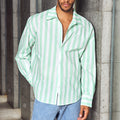 KAIDEN LONG SLEEVE SHIRT - GREEN STRIPE