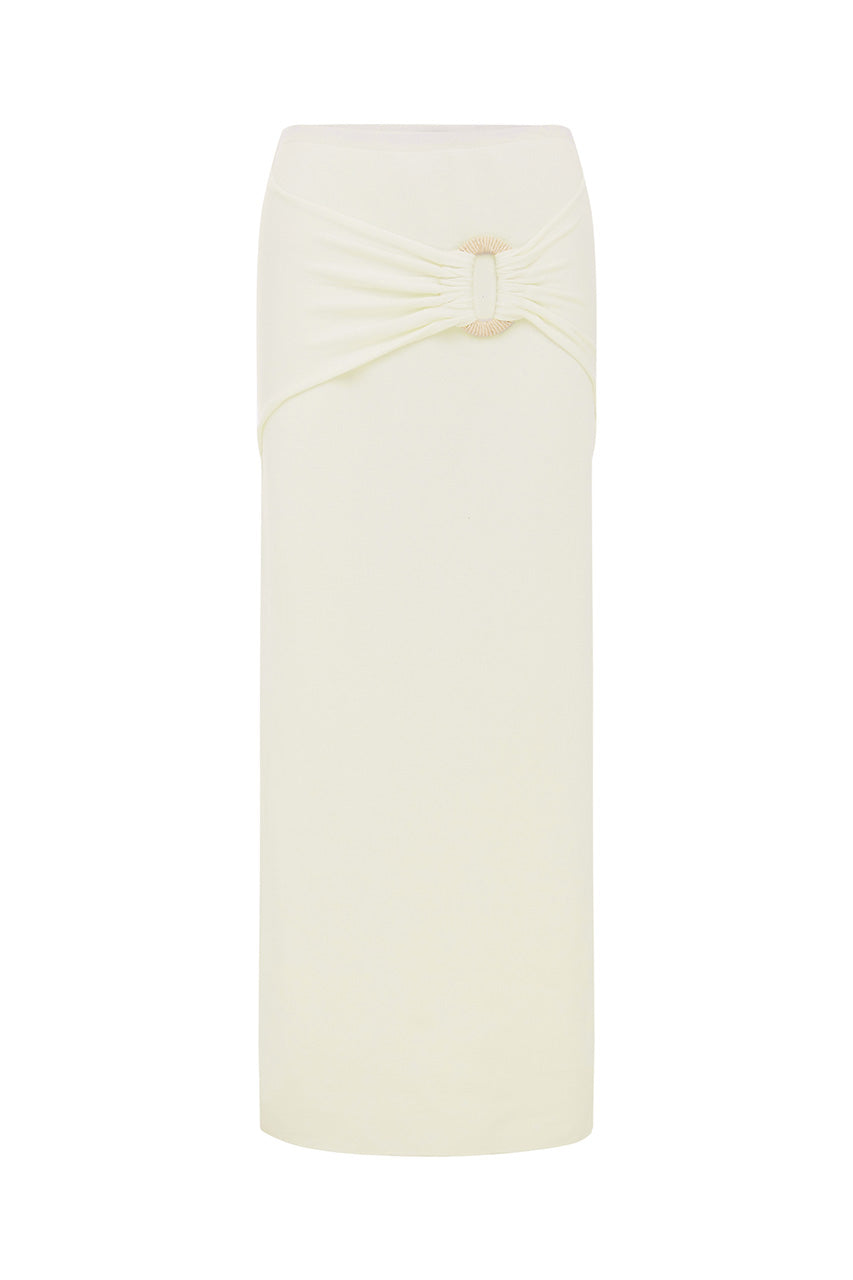 KAMRYN SIDE TIE KNIT MAXI SKIRT - WHITE - KAMRYNSIDETIEKNITMAXISKIRT-WHITE