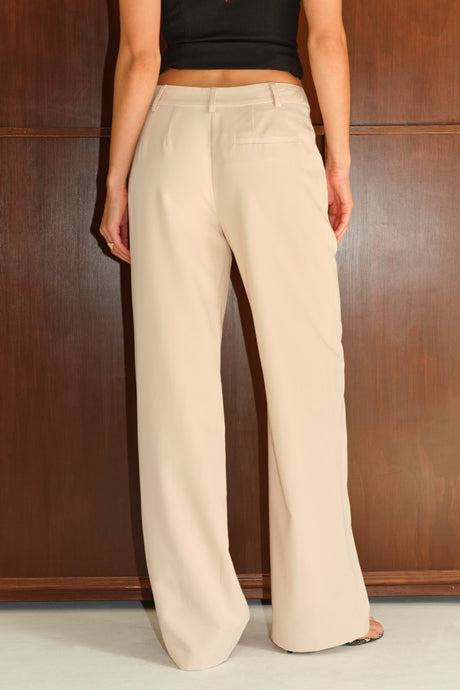KIKO LOW RISE TAILORED PANTS - VANILLA
