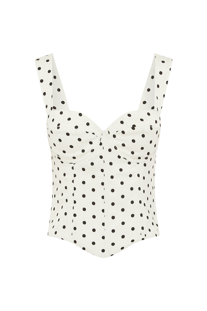 KARLITA BUSTIER - WHITE POLKA - KARLITABUSTIER