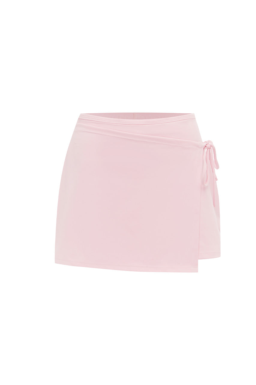 KATIA WRAP SIDE TIE SKORT - BALLET PINK - KATIAWRAPSIDETIESKORT-BALLETPINK-0