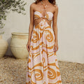 KHLOE CUT OUT MAXI DRESS - RITALI SWIRL PINK