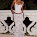 KIANI LOW WAIST LACE MAXI SKIRT - WHITE
