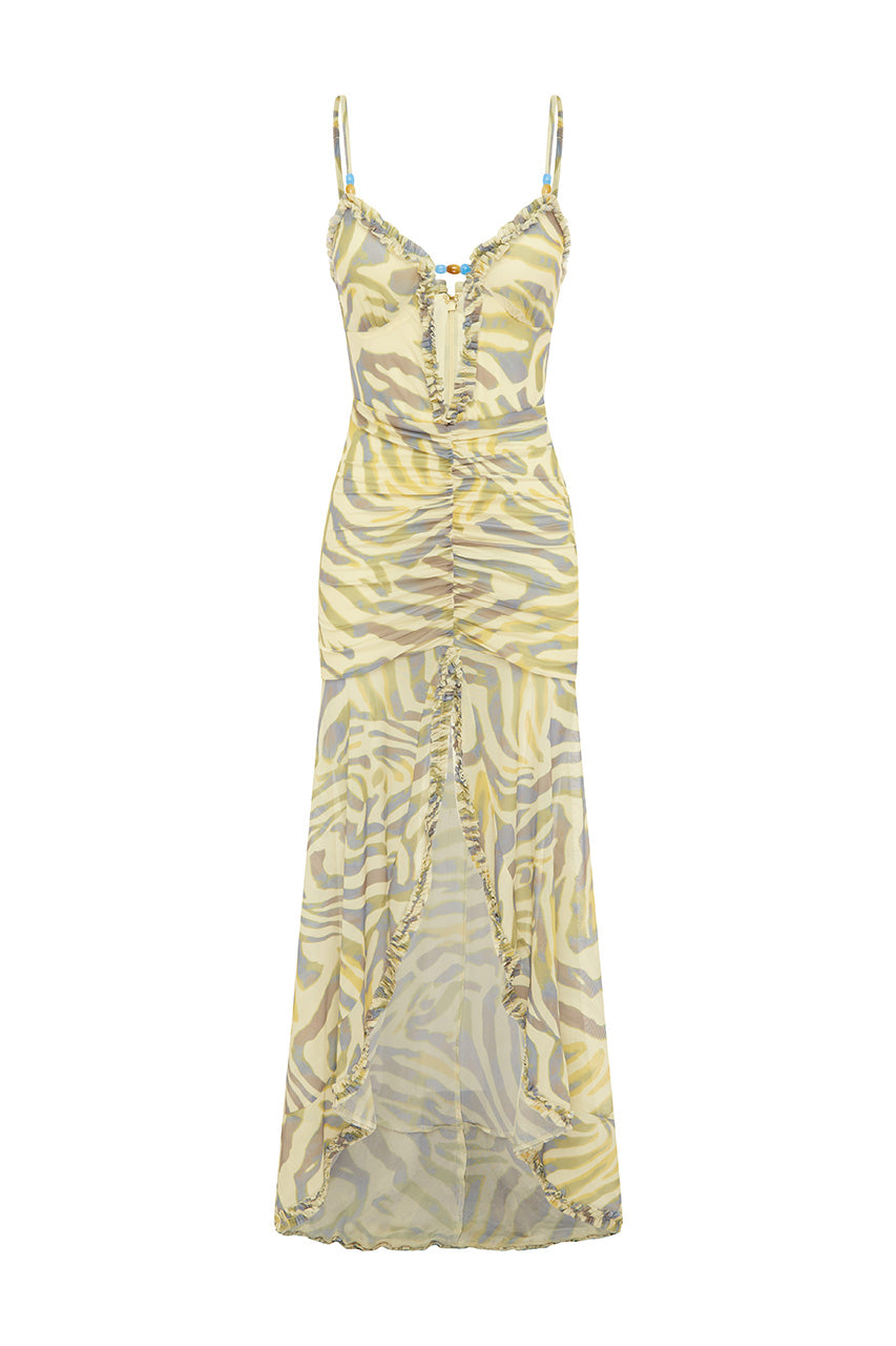 KIATA RUFFLE MAXI DRESS - SIVELLA PRINT - KIATAMAXIDRESS