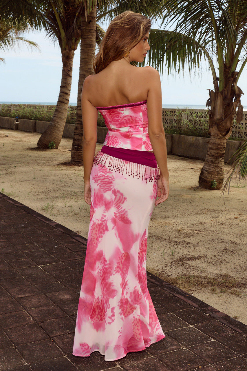 MELITA BEAD TRIM MAXI SKIRT - FANTASIA PINK - KOLAHSTRAPLESSSEQUINTRIMBUSTIERXMELITABEADTRIMMAXISKIRT-FANTASIAPINK-07