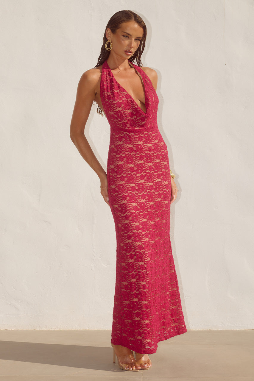 KYLO PLUNGE COWL MAXI DRESS - BERRY - KYLOPLUNGECOWLMAXIDRESS-BERRY-1
