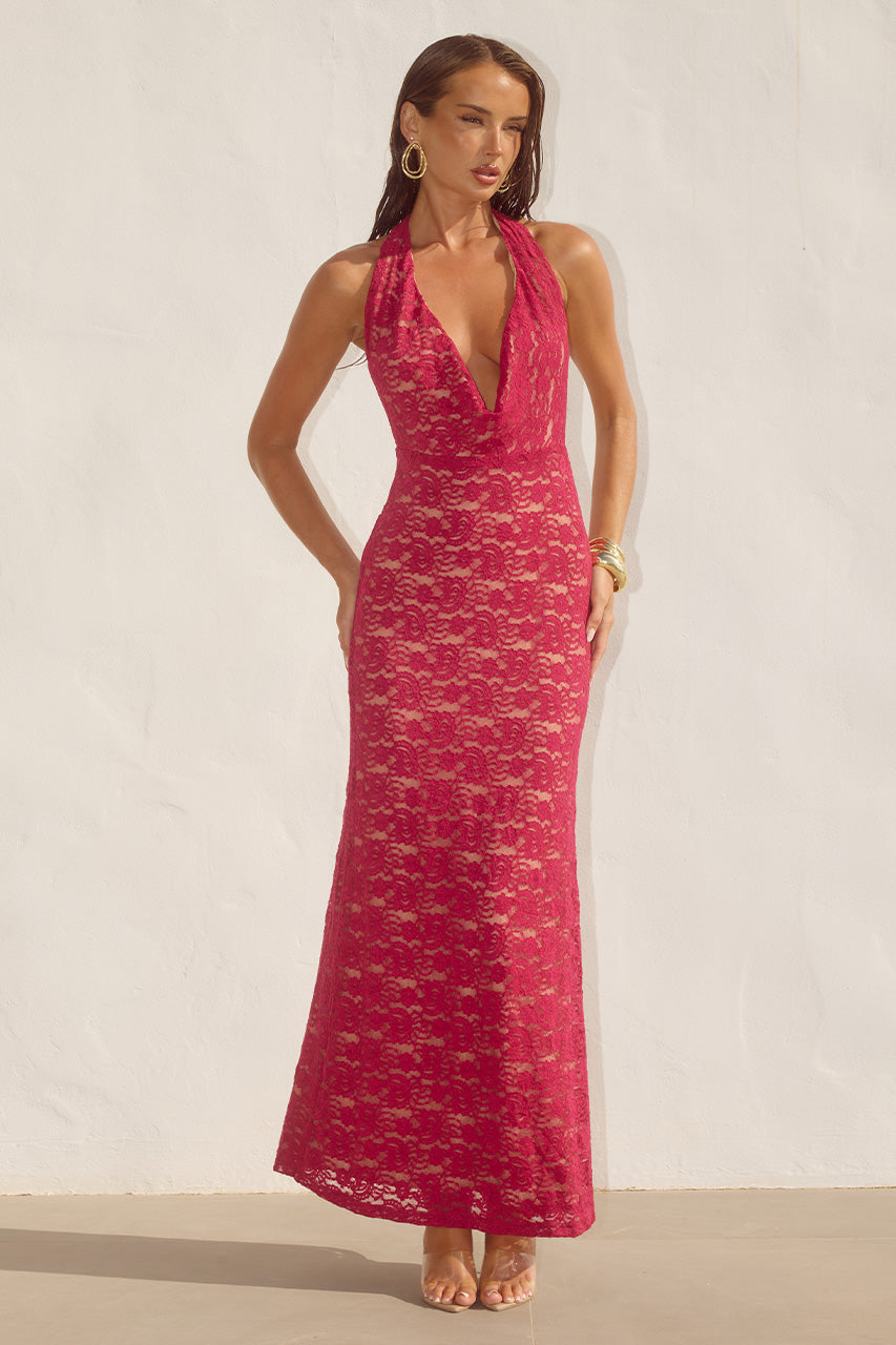 KYLO PLUNGE COWL MAXI DRESS - BERRY - KYLOPLUNGECOWLMAXIDRESS-BERRY-4