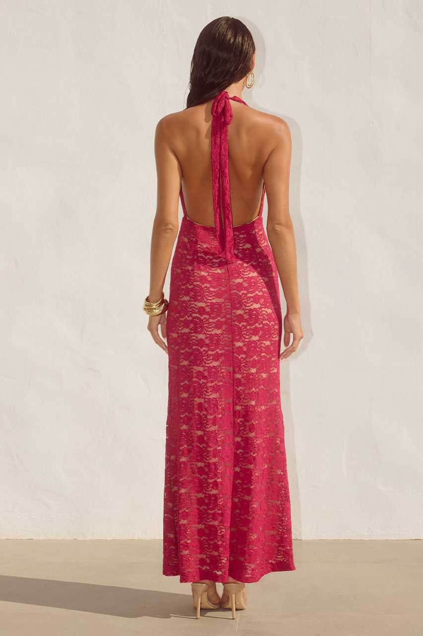KYLO PLUNGE COWL MAXI DRESS - BERRY - KYLOPLUNGECOWLMAXIDRESS-BERRY