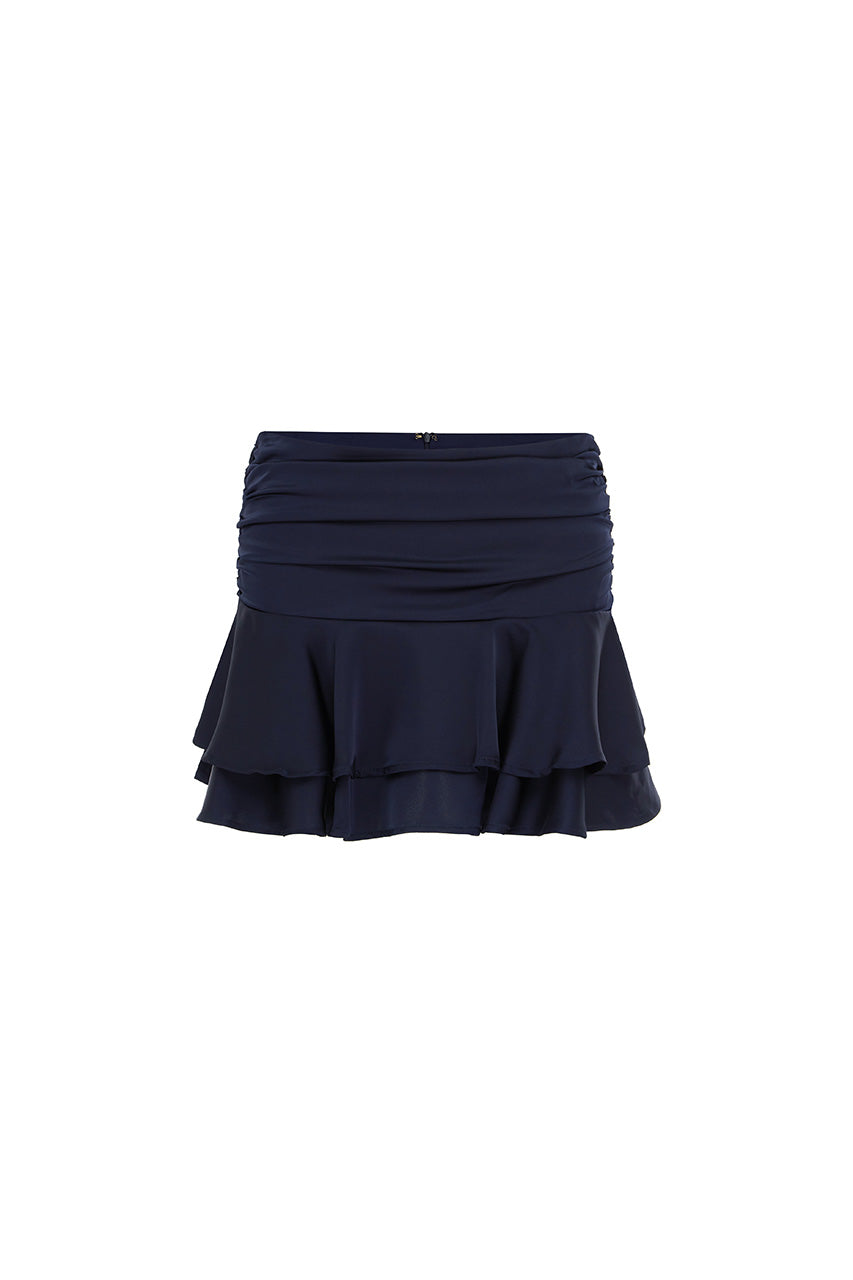 LANEY LAYERED RUFFLE MINI SKIRT - NAVY - LANEYLAYEREDRUFFLEMINISKIRT-NAVY