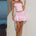 LANEY LAYERED RUFFLE MINI SKIRT - BABY PINK