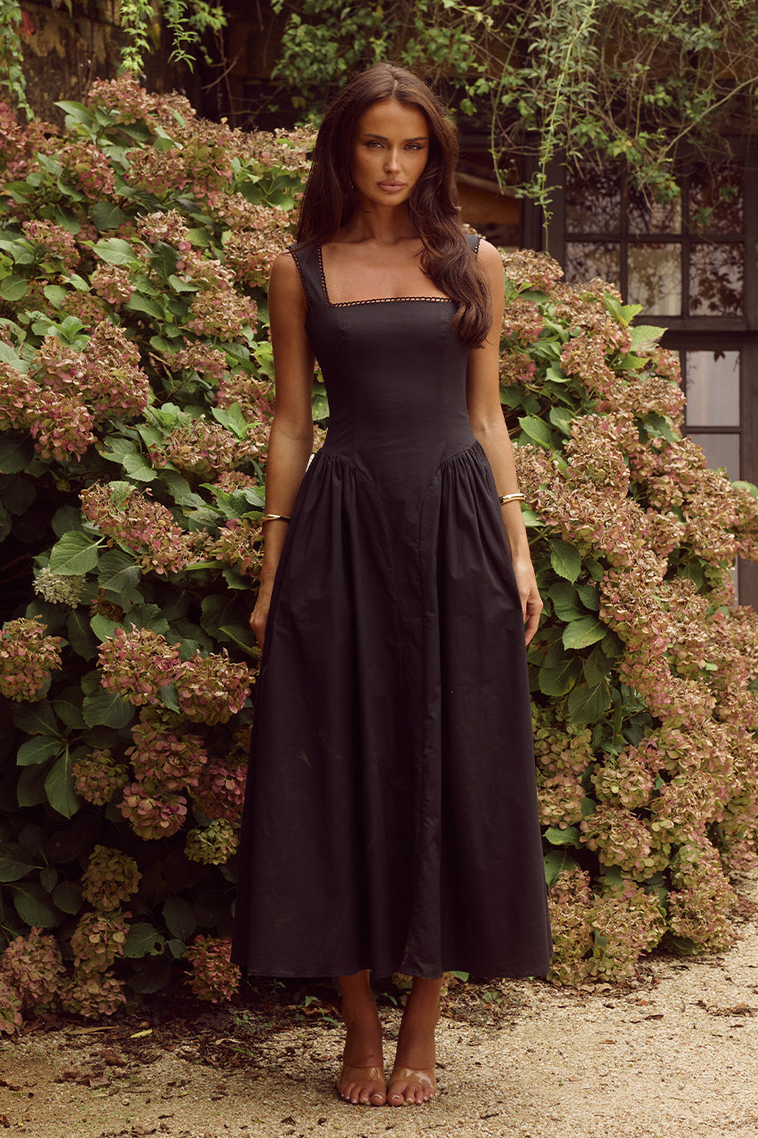 LANI MIDI DRESS - BLACK XXL - LANIMIDIDRESSBLACK