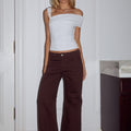 ZAVI STRAIGHT LEG JEANS - CHOCOLATE