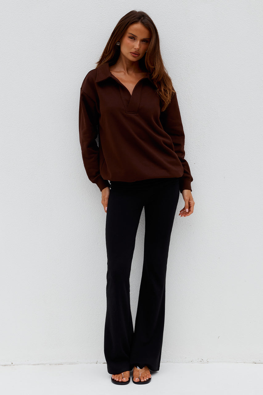 LAURETTE OVERSIZED POLO SWEATER - CHOCOLATE - LAURETTEOVERSIZEDPOLOSWEATER-CHOCOLATE-2