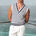 LEANDRO V-NECK KNIT TANK - NAVY/WHITE STRIPE