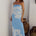 LENI STRAPLESS MAXI DRESS - LELO BLUE/WHITE