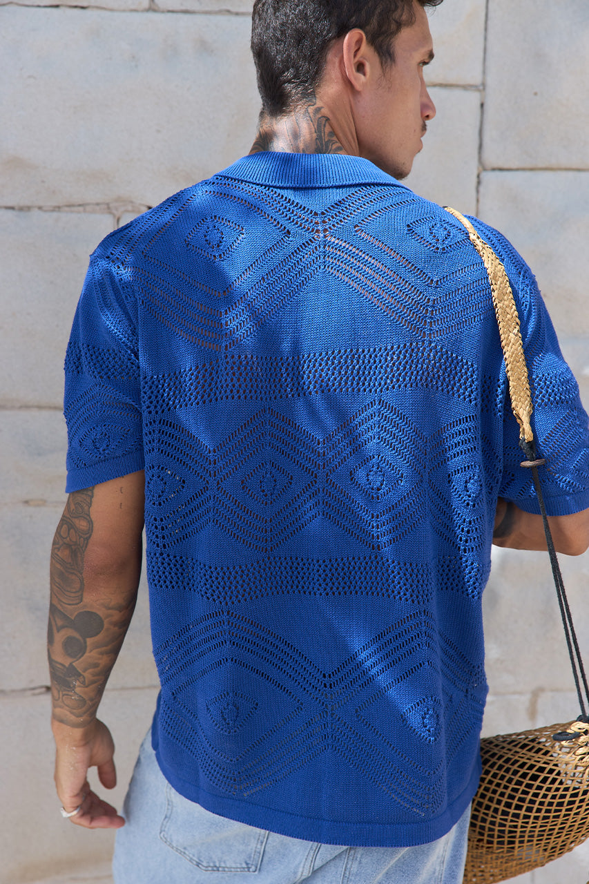 LIAM SHORT SLEEVE SHIRT - ROYAL - LIAMSHORTSLEEVESHIRT-ROYAL-3
