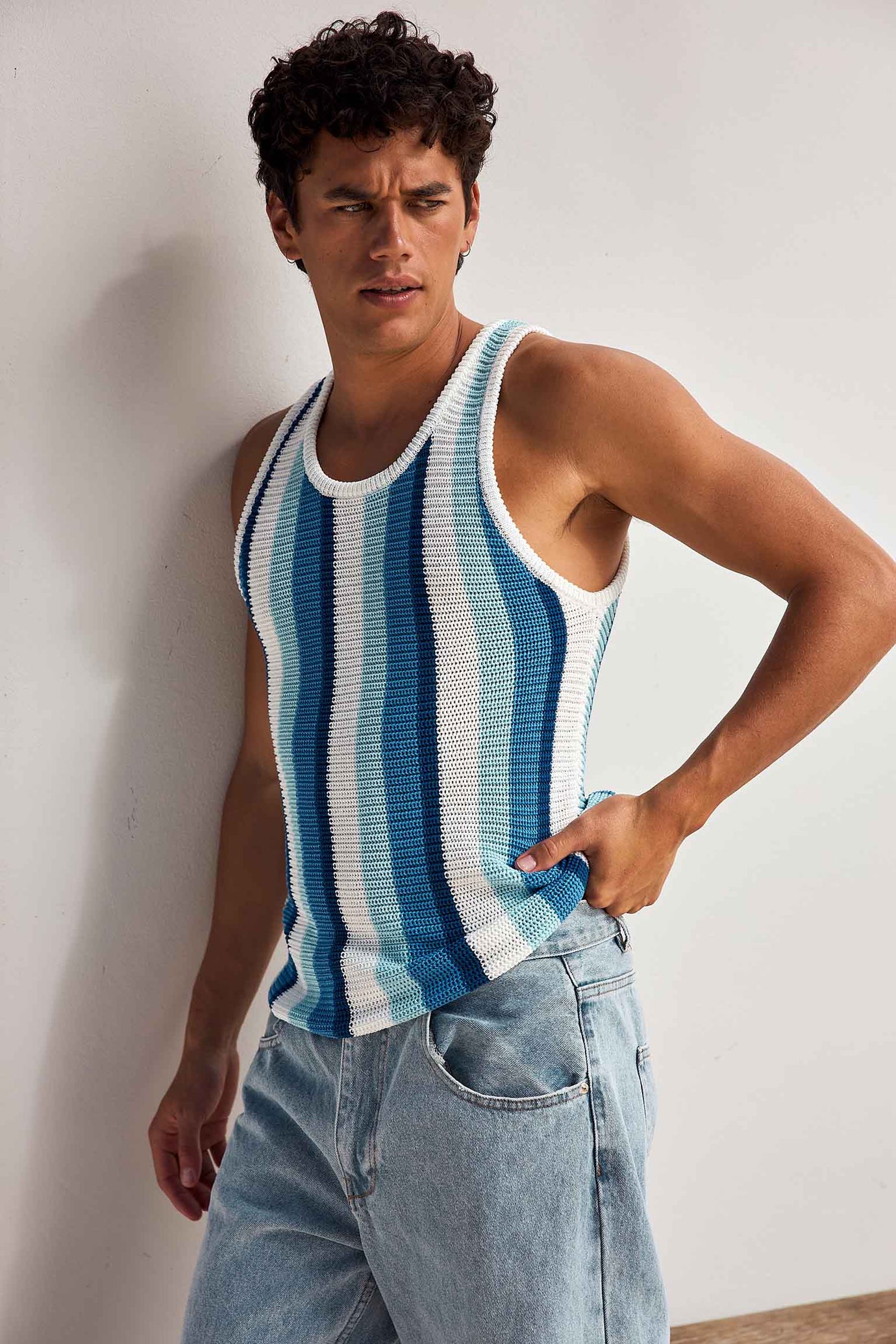 LIAN KNIT TANK - BLUE