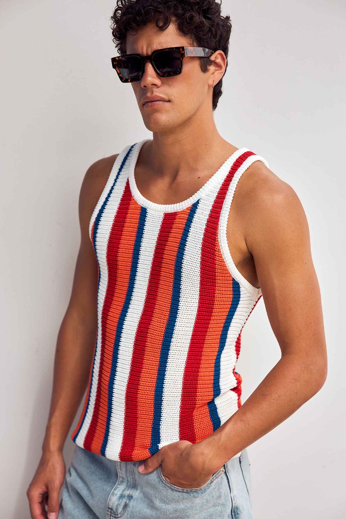 LIAN KNIT TANK - RED - LIANKNITTANK-RED