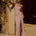 LIORA DRAPED SCARF MAXI DRESS - PINK