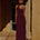 LIORA DRAPED SCARF MAXI DRESS - PLUM