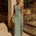 LIORA DRAPED SCARF MAXI DRESS - SAGE