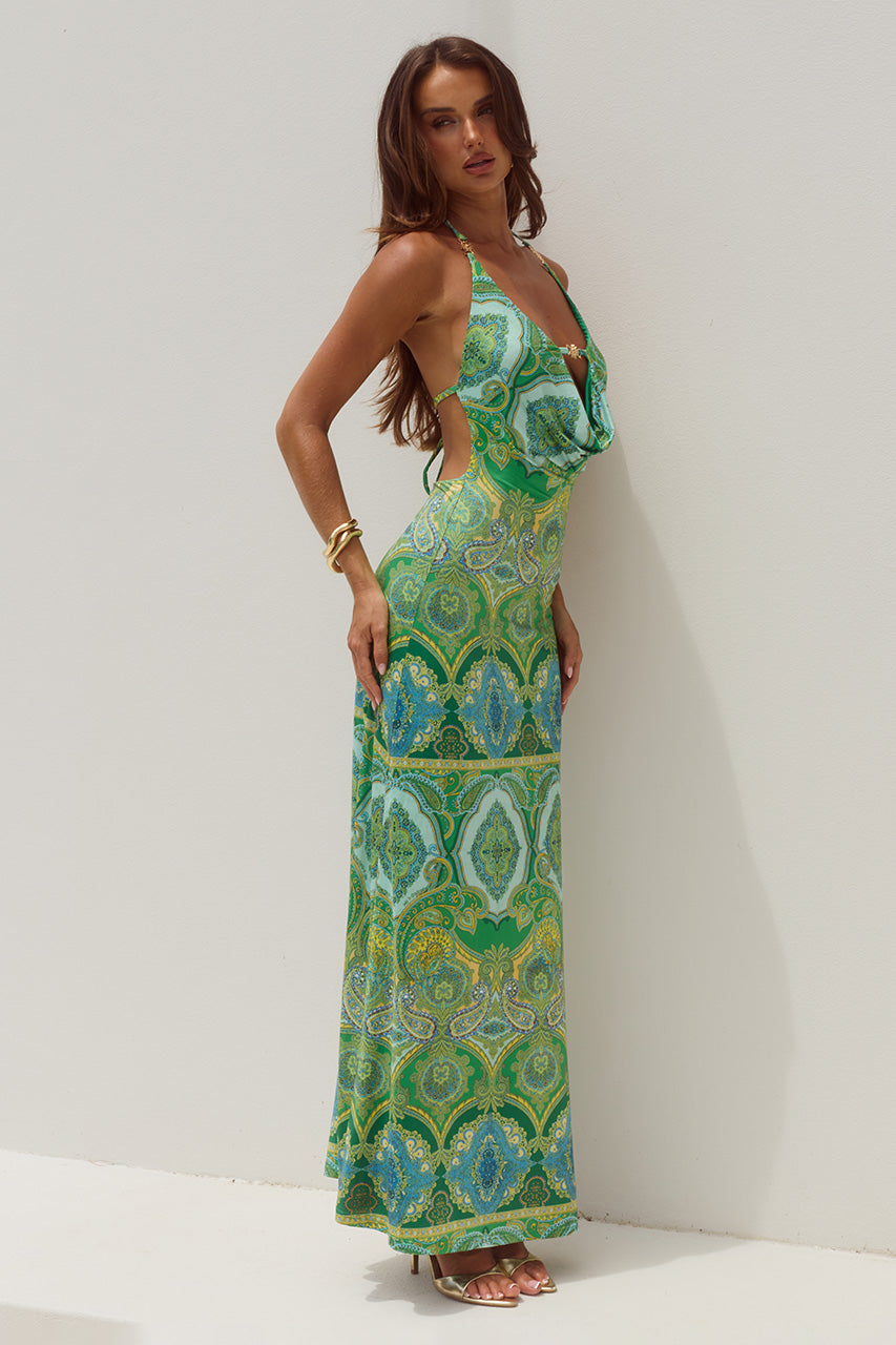 LIVIA HALTER COWL MAXI DRESS - INDIANA GREEN - LIVIAHALTERCOWLMAXIDRESS-INDIANAGREEN-05