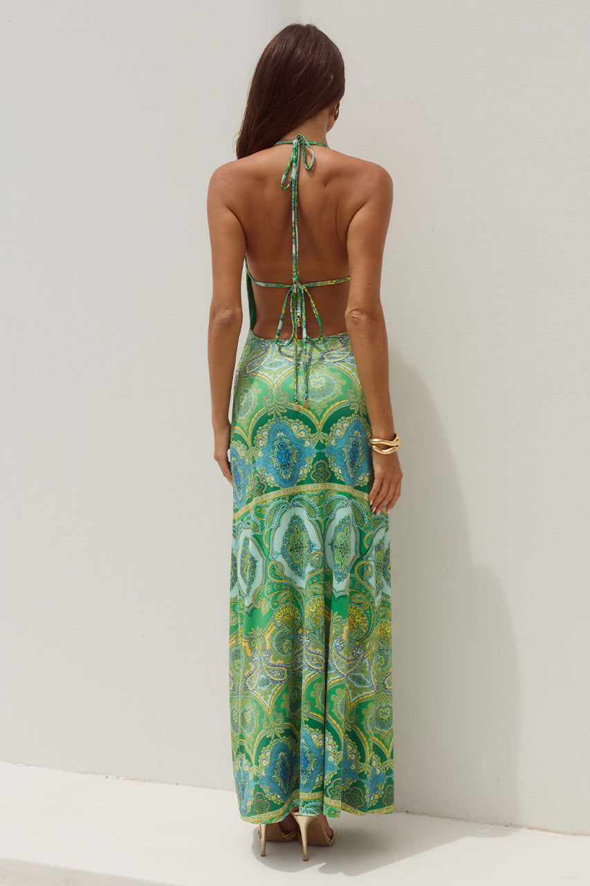 LIVIA HALTER COWL MAXI DRESS - INDIANA GREEN - LIVIAHALTERCOWLMAXIDRESS-INDIANAGREEN-06