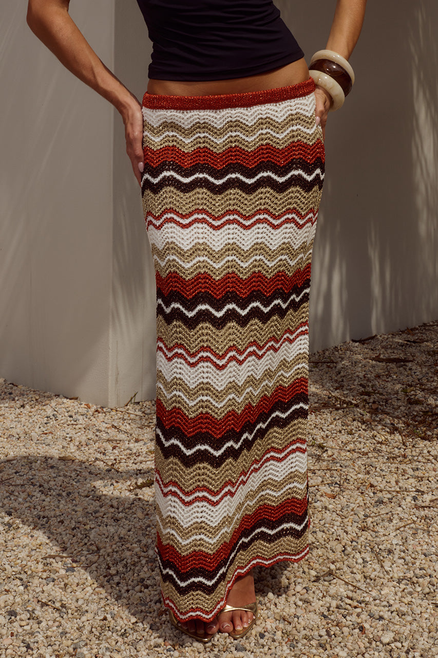 VERNANZA LOW WAIST KNIT MAXI SKIRT - ORANGE MULTI - LIVIAHALTERCOWLTOPBLACKXVERNANZALOWWAISTKNITMAXISKIRT-ORANGEMULTI-6
