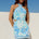 LOUISE CROSS OVER NECK MINI DRESS - LELO BLUE