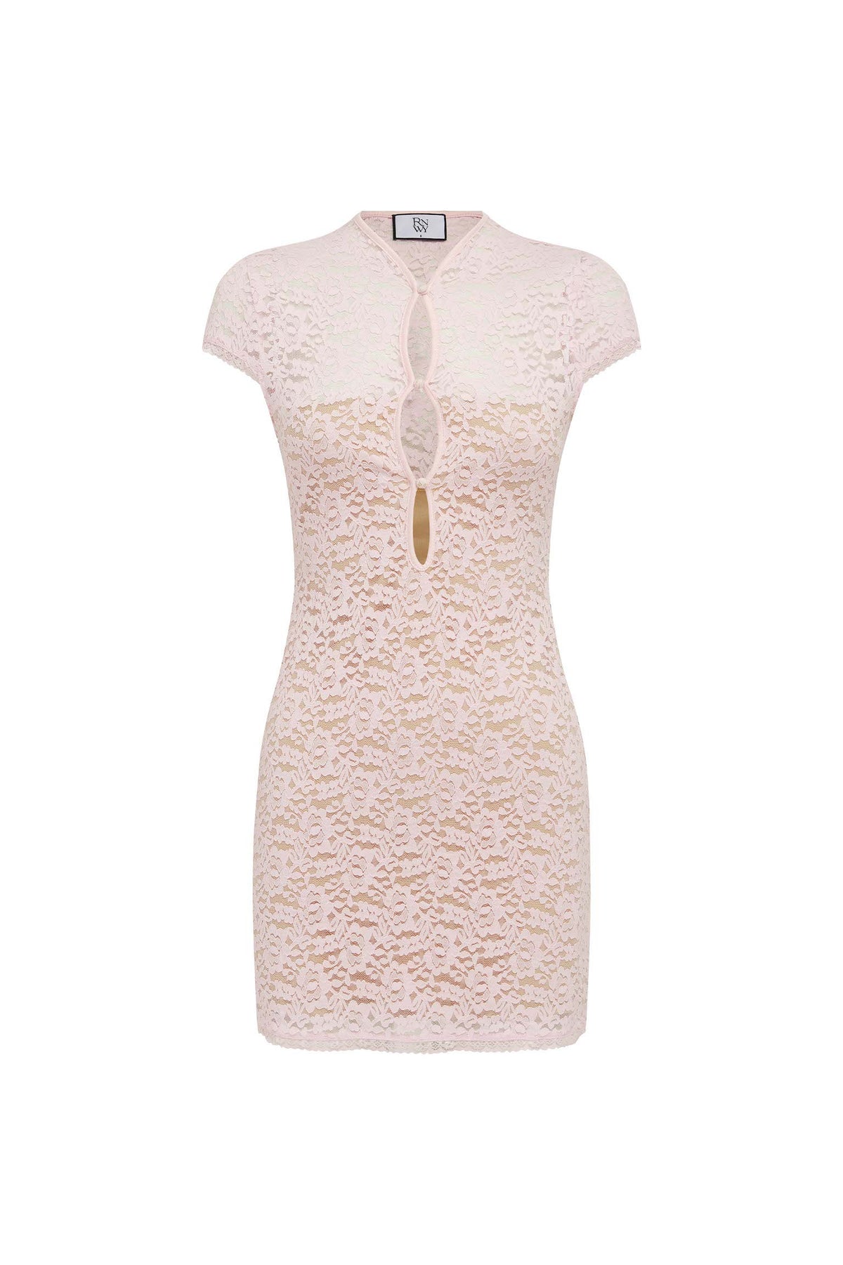 LUANI MANDARIN COLLAR MINI DRESS - MUSK - LUANIMANDARINCOLLARMINIDRESS