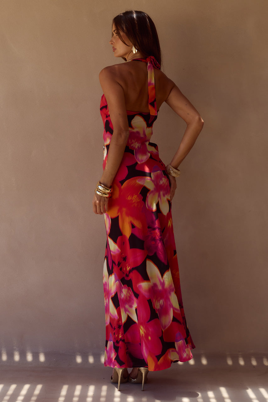 MABELLA HALTER MAXI DRESS - SKYE BLACK
