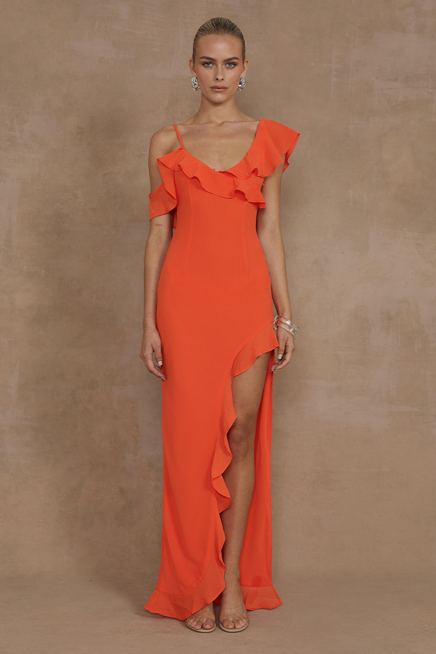 DALIA MAXI DRESS - TANGERINE - MADDY_POLLARD_RUNAWAY-348