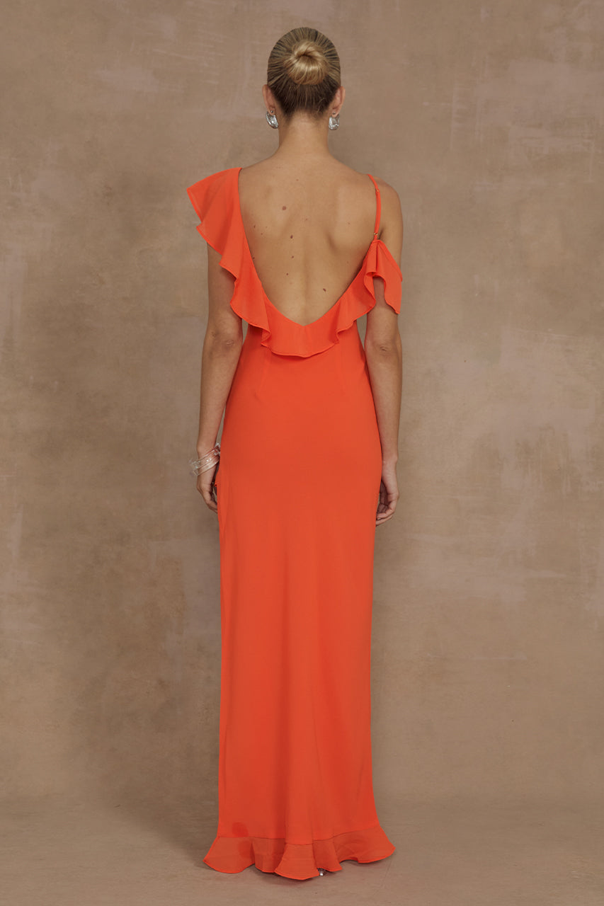 DALIA MAXI DRESS - TANGERINE - MADDY_POLLARD_RUNAWAY-350